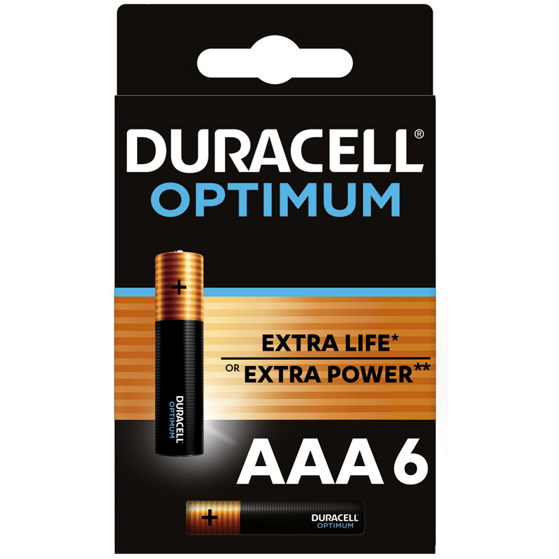Батарейки AAA Duracell Optimum LR03-6BL  (6 шт) [ LR03-6BL Optimum ]